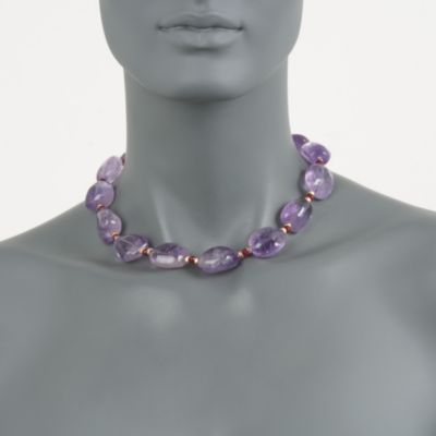 382.00 ct. t.w. Amethyst and 12.00 ct. t.w. Ruby Necklace in 14kt Yellow Gold &mdash; Alt Image 2