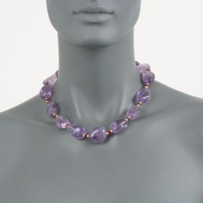 382.00 ct. t.w. Amethyst and 12.00 ct. t.w. Ruby Necklace in 14kt Yellow Gold &mdash; Alt Image 3