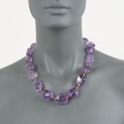 382.00 ct. t.w. Amethyst and 12.00 ct. t.w. Ruby Necklace in 14kt Yellow Gold &mdash; Alt Image 4