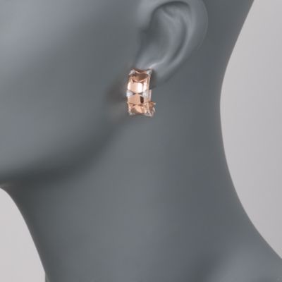 C. 1990 Vintage Roberto Coin .15 ct. t.w. Diamond Hoop Earrings In 18kt Two-Tone Gold &mdash; Alt Image 2