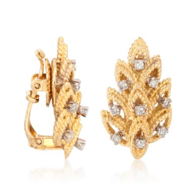 C. 1970 Vintage Tiffany Jewelry .50 ct. t.w. Diamond Earrings in 18kt Yellow Gold &mdash; Alt Image 3