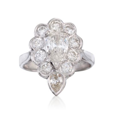 C.1990 Vintage 2.15 ct. t.w. Diamond Ring in 18kt White Gold. Size 6.5 &mdash; Alt Image 1