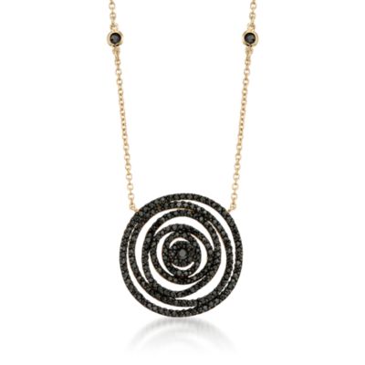 6.85 ct. t.w. Black CZ Spiral Necklace in 14kt Over Sterling &mdash; Alt Image 1