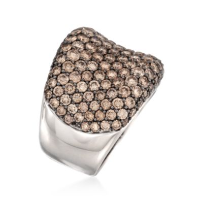 Roberto Coin 5.49 ct. t.w. Brown Diamond Ring in 18kt White Gold. Size 7 &mdash; Alt Image 3