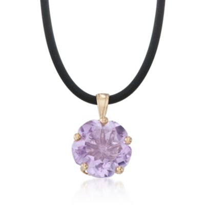 7.00 Carat Amethyst Cord Necklace in 14kt Yellow Gold. 18" &mdash; Alt Image 1