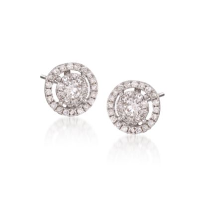 1.15 ct. t.w. Diamond Stud Earrings in 18kt White Gold &mdash; Alt Image 1
