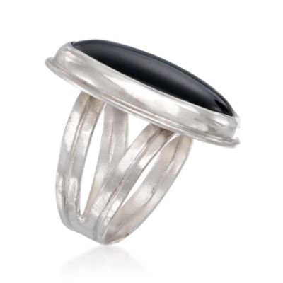 Black Onyx Ring in Sterling Silver &mdash; Alt Image 3
