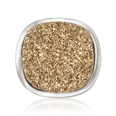 Golden Drusy Ring in Sterling Silver &mdash; Alt Image 1