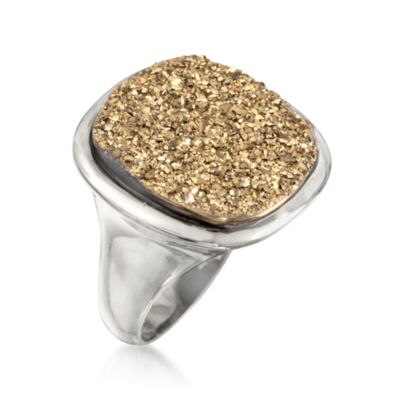 Golden Drusy Ring in Sterling Silver &mdash; Alt Image 3