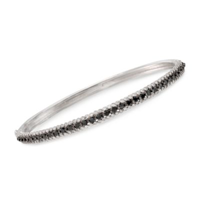 2.65 ct. t.w. Black and White Diamond Bangle in 14kt White Gold &mdash; Alt Image 1