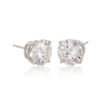 3.80 ct. t.w. Moissanite Round Stud Earrings in 14kt White Gold &mdash; Alt Image 3