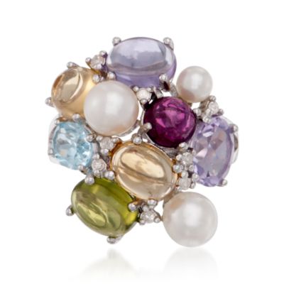7.45 ct. t.w. Multi-Gemstone Ring in Sterling Silver &mdash; Alt Image 1