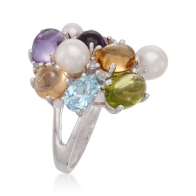 7.45 ct. t.w. Multi-Gemstone Ring in Sterling Silver &mdash; Alt Image 3
