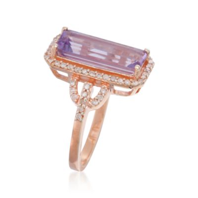 4.00 Carat Amethyst and .30 ct. t.w. Diamond Ring in Vermeil &mdash; Alt Image 3