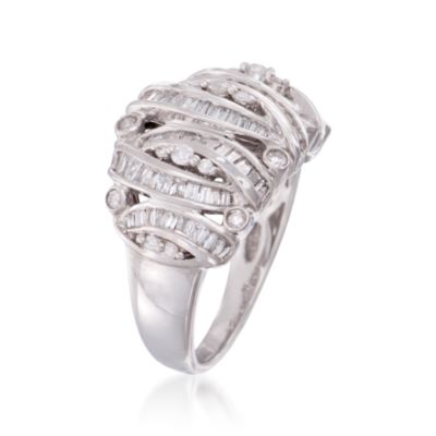 1.14 Carat t.w. Baguette and Round Diamond Ring in Sterling Silver &mdash; Alt Image 3