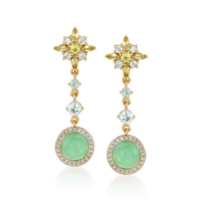 2.45 ct. t.w. Multi-Gemstone Drop Earrings With .15 ct. t.w. Diamonds In Vermeil &mdash; Alt Image 1