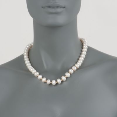 10-11mm Pearl Necklace in 14kt Yellow Gold &mdash; Alt Image 3