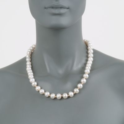 10-11mm Pearl Necklace in 14kt Yellow Gold &mdash; Alt Image 4