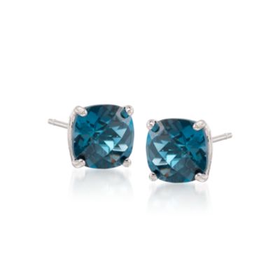 2.25 ct. t.w. London Blue Topaz Stud Earrings in 14kt White Gold &mdash; Alt Image 1