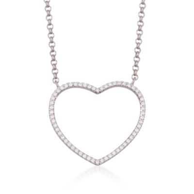 .25 ct. t.w. CZ Heart Pendant Necklace in Sterling Silver. 16" &mdash; Alt Image 1