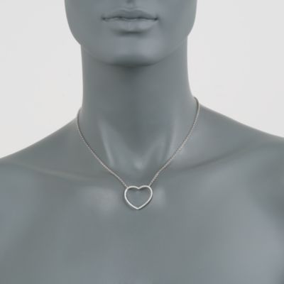 .25 ct. t.w. CZ Heart Pendant Necklace in Sterling Silver. 16" &mdash; Alt Image 2