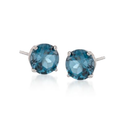 1.90 ct. t.w. London Blue Topaz Stud Earrings in 14kt White Gold &mdash; Alt Image 1