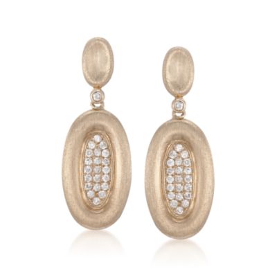 .45 ct. t.w. Diamond Oval Drop Earrings in 14kt Yellow Gold &mdash; Alt Image 1