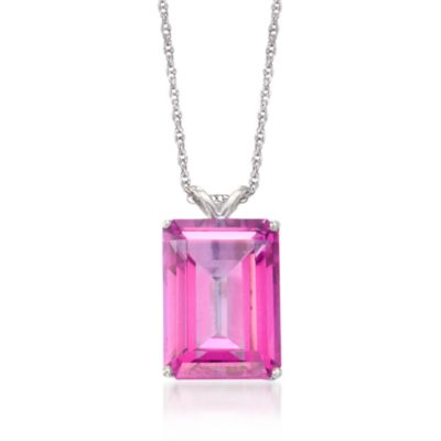 14.50 Carat Pink Topaz Pendant Necklace in Sterling Silver. 18" &mdash; Alt Image 1