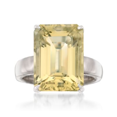 9.00 Carat Lemon Quartz Ring in Sterling Silver &mdash; Alt Image 1