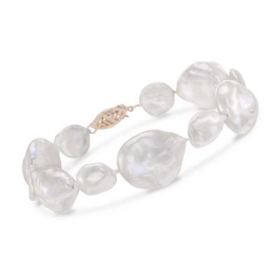 10-16mm Baroque and Keshi Pearl Bracelet in 14kt Yellow Gold &mdash; Alt Image 1