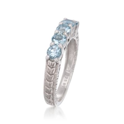 1.15 ct. t.w. Aquamarine 5-Stone Ring in Sterling Silver &mdash; Alt Image 3