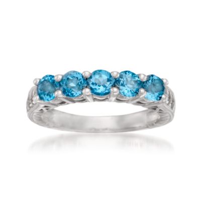 1.50 ct. t.w. Blue Topaz 5-Stone Ring in Sterling Silver &mdash; Alt Image 1