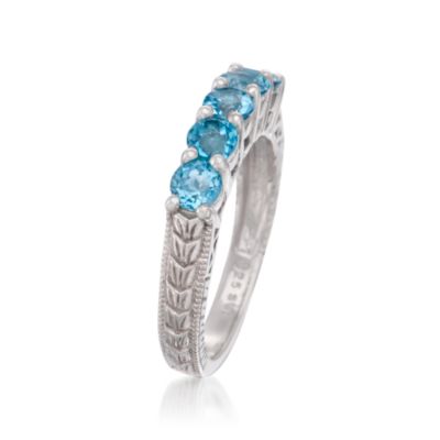 1.50 ct. t.w. Blue Topaz 5-Stone Ring in Sterling Silver &mdash; Alt Image 3