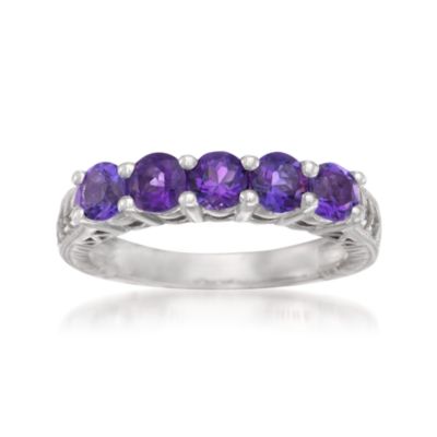 1.00 ct. t.w. Amethyst 5-Stone Ring in Sterling Silver &mdash; Alt Image 1