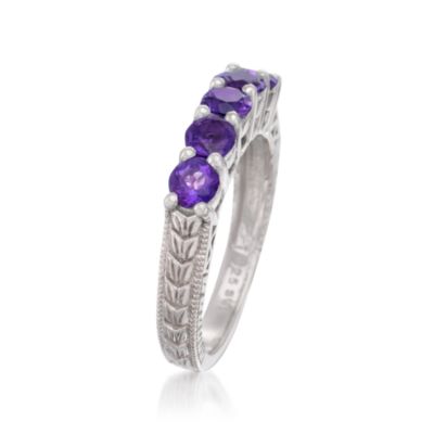 1.00 ct. t.w. Amethyst 5-Stone Ring in Sterling Silver &mdash; Alt Image 3