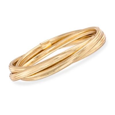 Italian Flex Rolling Bangle With 14kt Yellow Gold &mdash; Alt Image 1