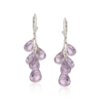 45.00 ct. t.w. Amethyst Drop Earrings in Sterling Silver &mdash; Alt Image 1