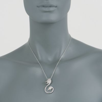 .20 ct. t.w. CZ Dragon Pendant Necklace in Sterling Silver. 18" &mdash; Alt Image 2