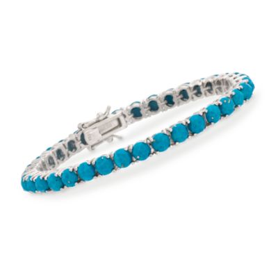 Turquoise Bracelet in Sterling Silver. 7" &mdash; Alt Image 1