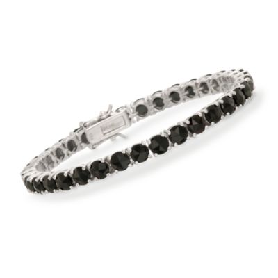 Black Onyx Bracelet in Sterling Silver. 7" &mdash; Alt Image 1