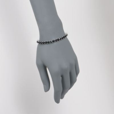 Black Onyx Bracelet in Sterling Silver. 7" &mdash; Alt Image 2