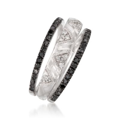 .50 ct. t.w. Black and White Diamond Ring  Set in Sterling Silver &mdash; Alt Image 3