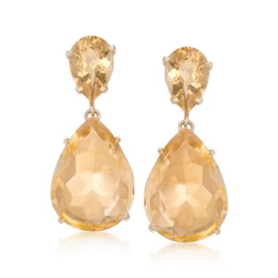 25.00 ct. t.w. Citrine Drop Earrings in 18kt Over Sterling &mdash; Alt Image 1