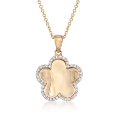 .15 ct. t.w. Diamond Clover Pendant Necklace in 14kt Yellow Gold. 16" &mdash; Alt Image 1