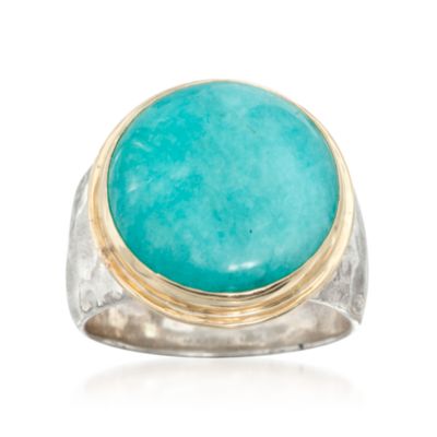 Amazonite Ring in Two-Tone &mdash; Alt Image 1