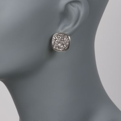 Italian Silver Drusy Earrings in Sterling Silver &mdash; Alt Image 2