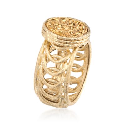 Italian Golden Drusy Ring in 14kt Yellow Gold &mdash; Alt Image 3