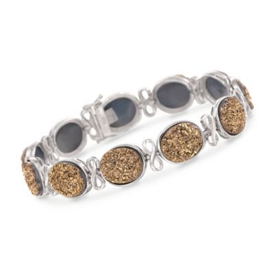 Italian Golden Drusy Bracelet in Sterling Silver &mdash; Alt Image 1