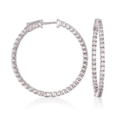 1.60 ct. t.w. CZ In-And-Out Hoop Earrings in Sterling Silver &mdash; Alt Image 1