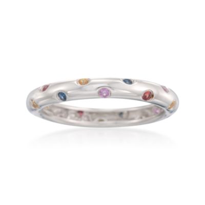 1.50 ct. t.w. Multicolored Sapphire Polka-Dot Ring in Sterling Silver &mdash; Alt Image 1